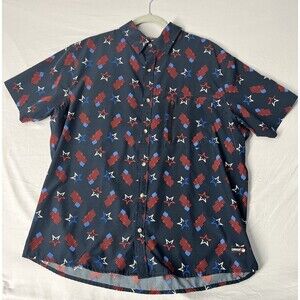 Canada Weather Gear Shirt Men's XL Red White Blue USA Flag Patriotic Vented Mesh